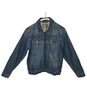 Brand New Without Tags boy  denim jacket in medium darker blue